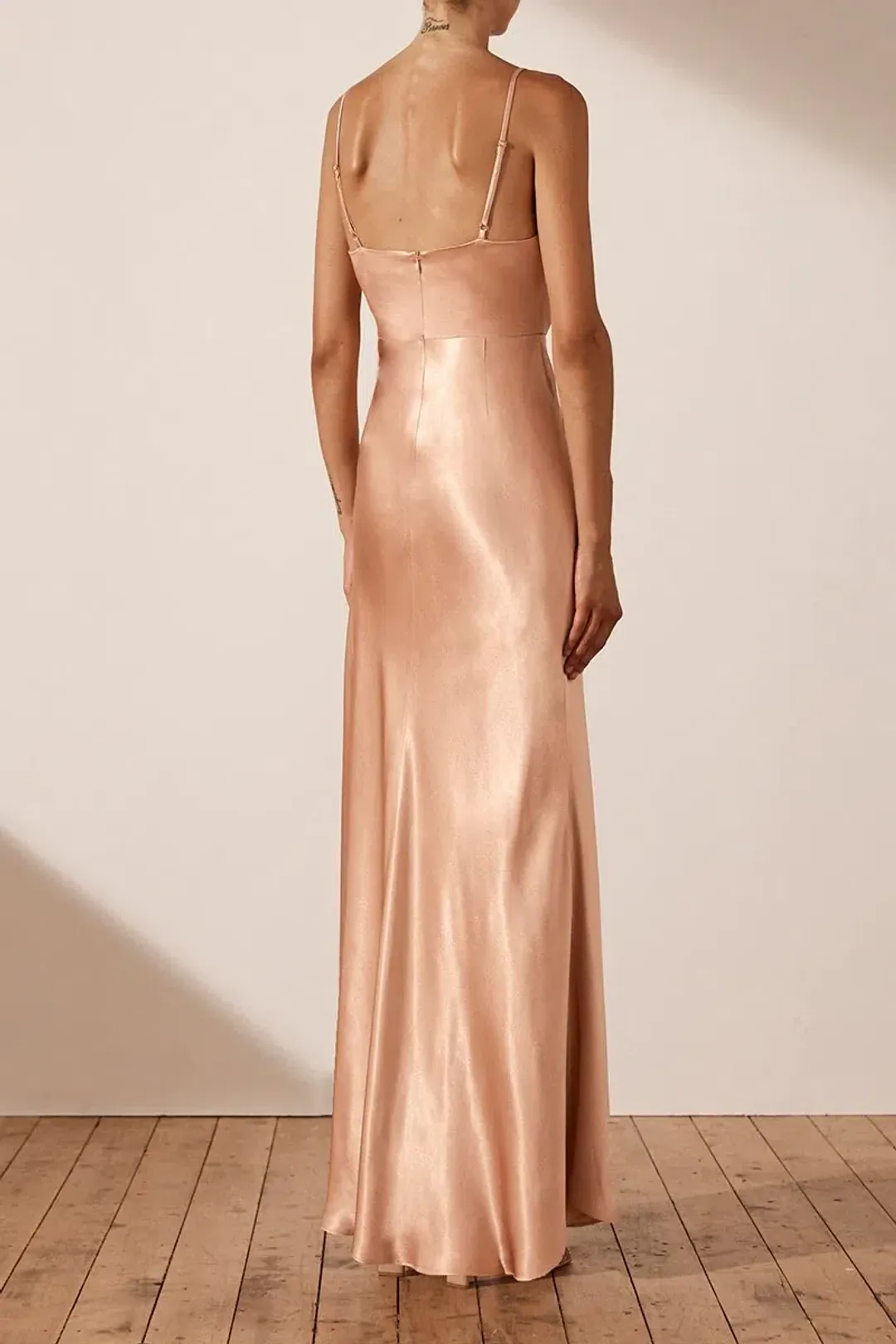 Shona Joy La Lune Cross Draped Maxi Dress Desert Rose Size 16 for rent on The Volte - main image