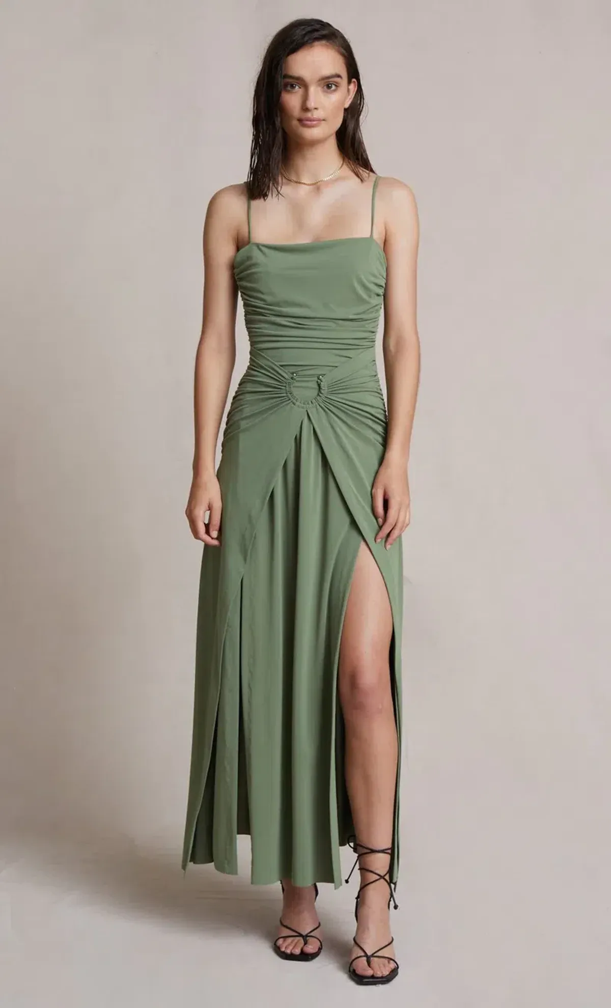 Bec & Bridge Vixen Maxi Dress in Olive Green Size 10 - Image 1