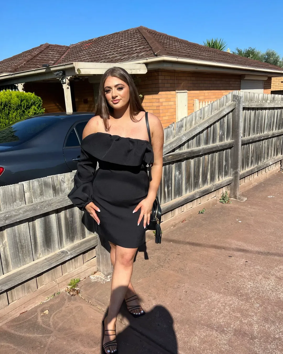 Bianca & Bridgett Camilla Dress Black Size 12 for rent on The Volte - main image