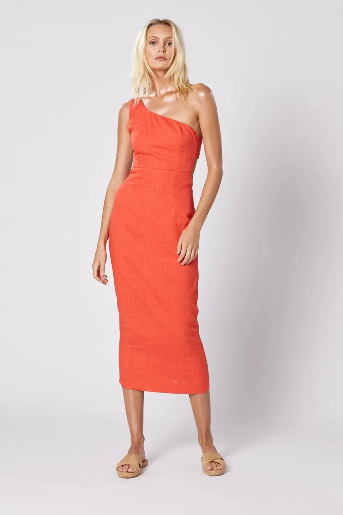 Winona Volt Tie Back Dress Orange Size 10 - Image 1