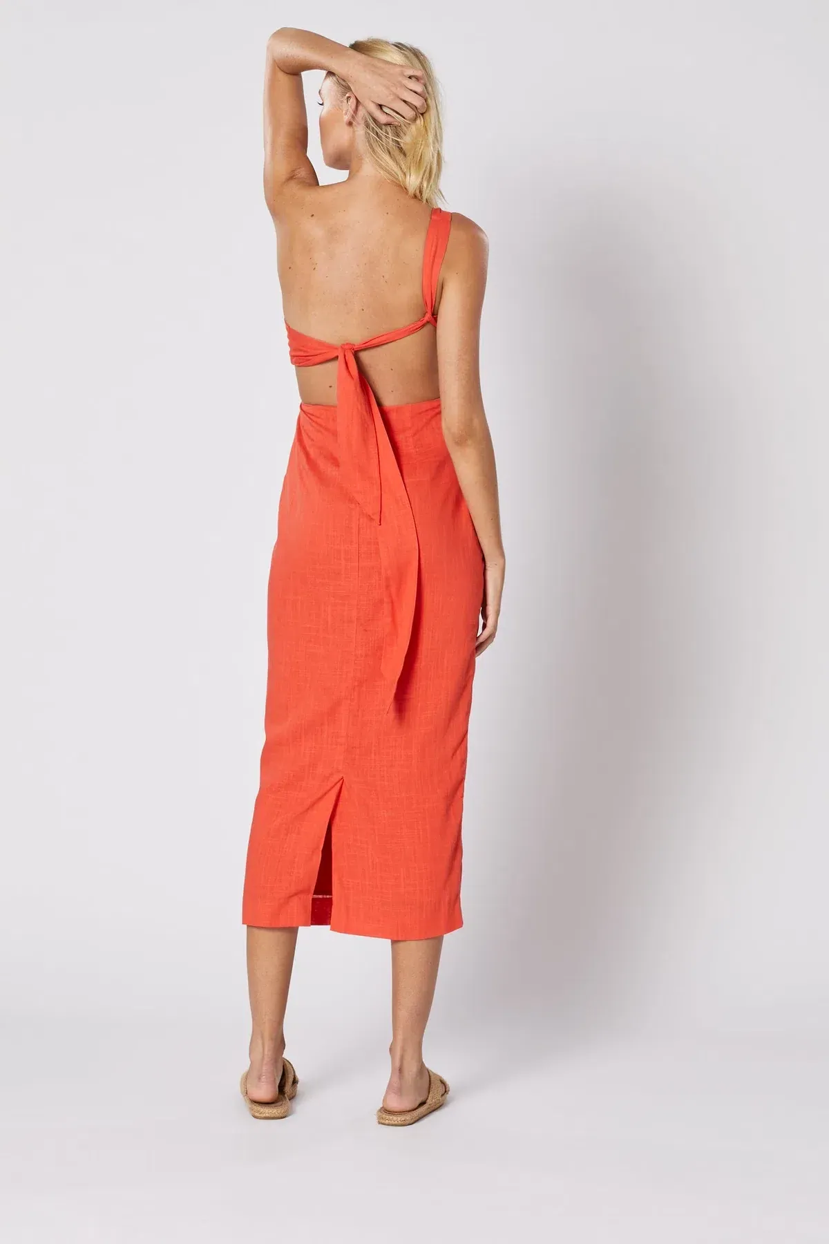 Winona Volt Tie Back Dress Orange Size 10 - Image 5