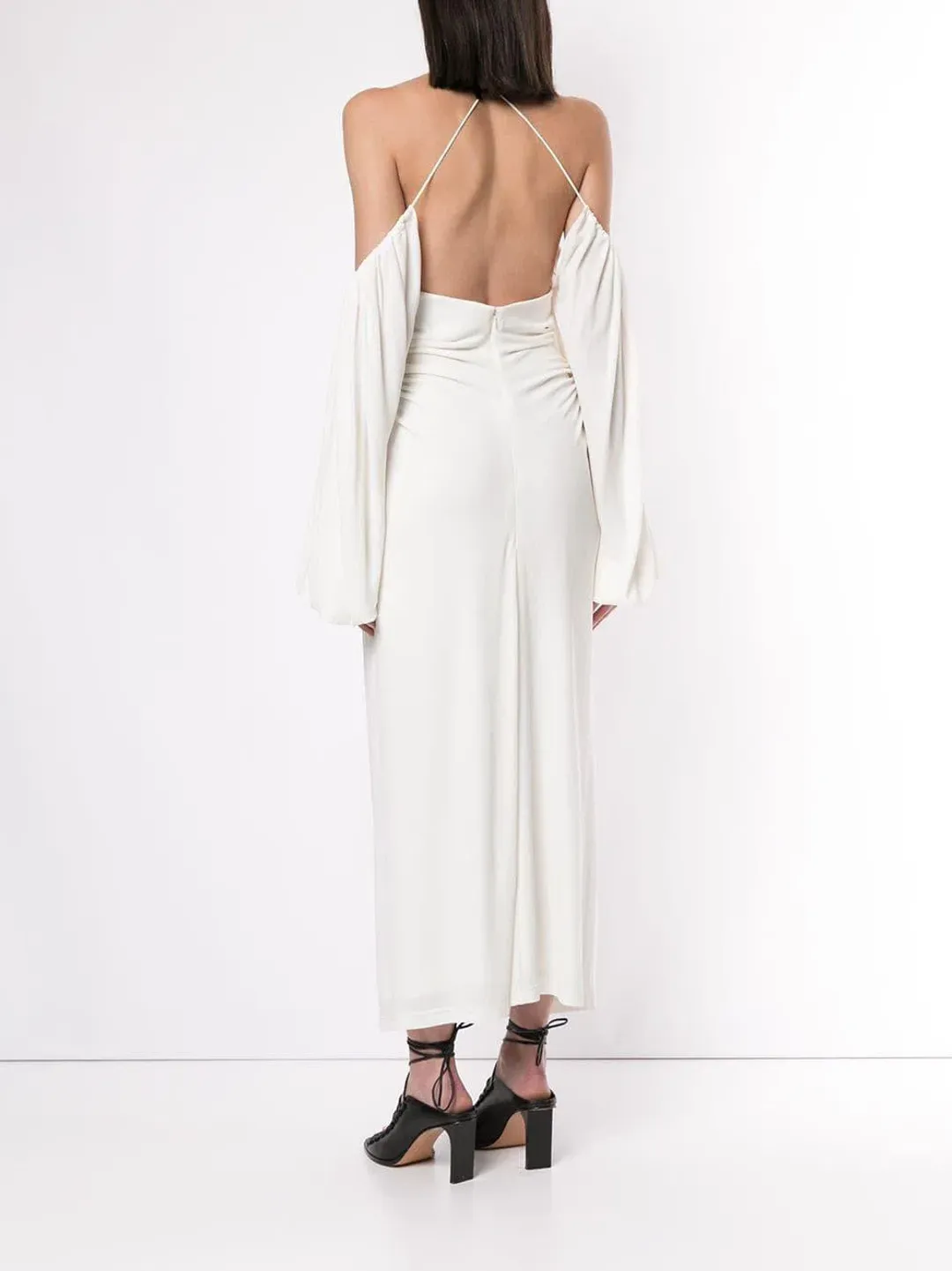 Dion Lee Ruched Midi Dress White Size 8  for rent on The Volte - main image