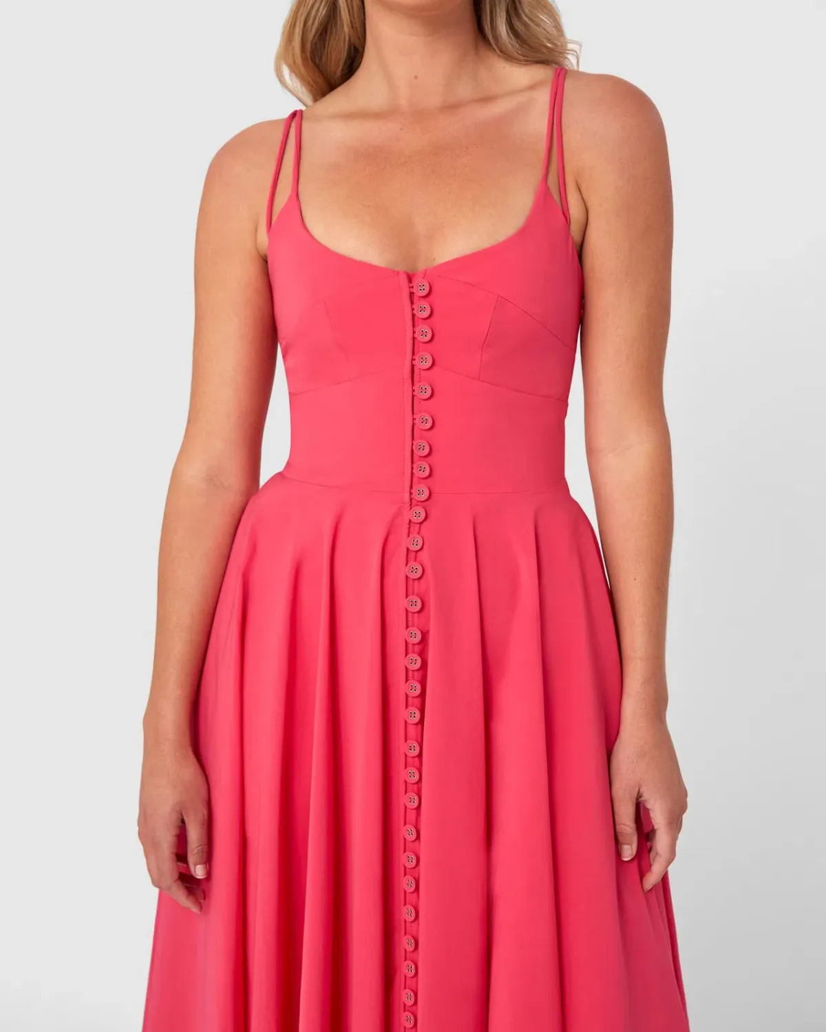 By Johnny Party Button Midi Dress Pink Size 10  - Image 2