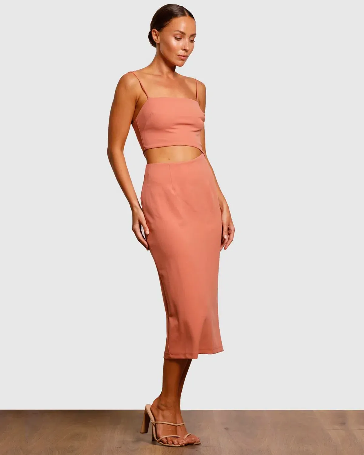 Pasduchas Pulse Slash Midi Dress Guava Size 6 - Image 2