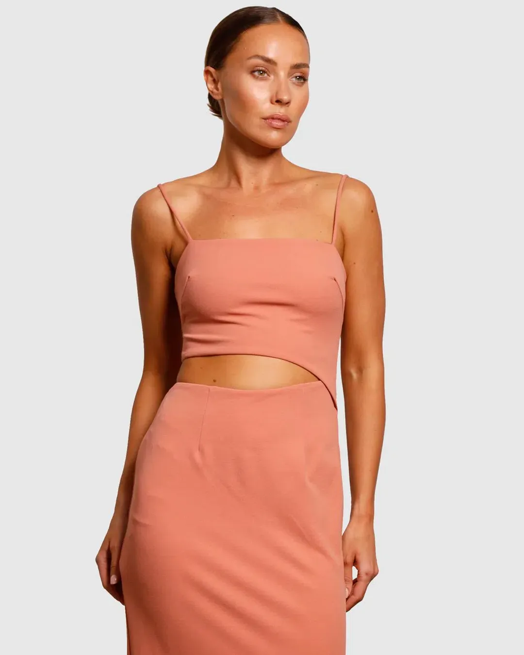 Pasduchas Pulse Slash Midi Dress Guava Size 6 for rent on The Volte - main image