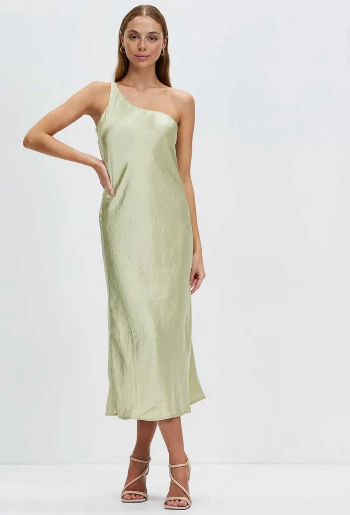 Third Form Crush Bias One Shoulder Midi Dress Apple Green Size 8 - Image 2