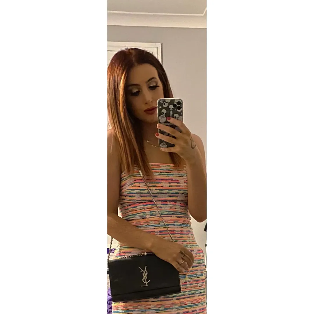 By Johnny Neon Weave Pocket Mini Dress Multi Size 8 for rent on The Volte - main image