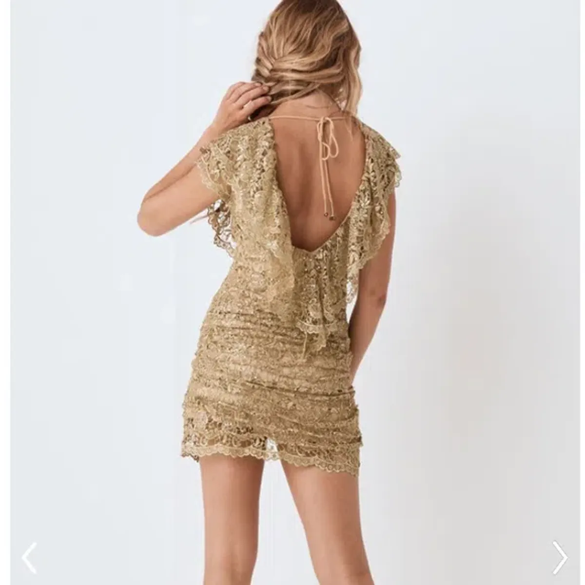 Spell & The Gypsy Nina Shift Dress Gold Size 8 - Image 2