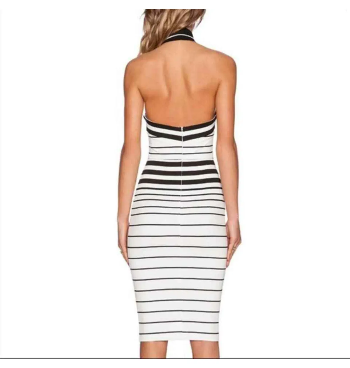 Bec & Bridge Zodiac Halter Dress Stripe Size AU 8 - Image 3