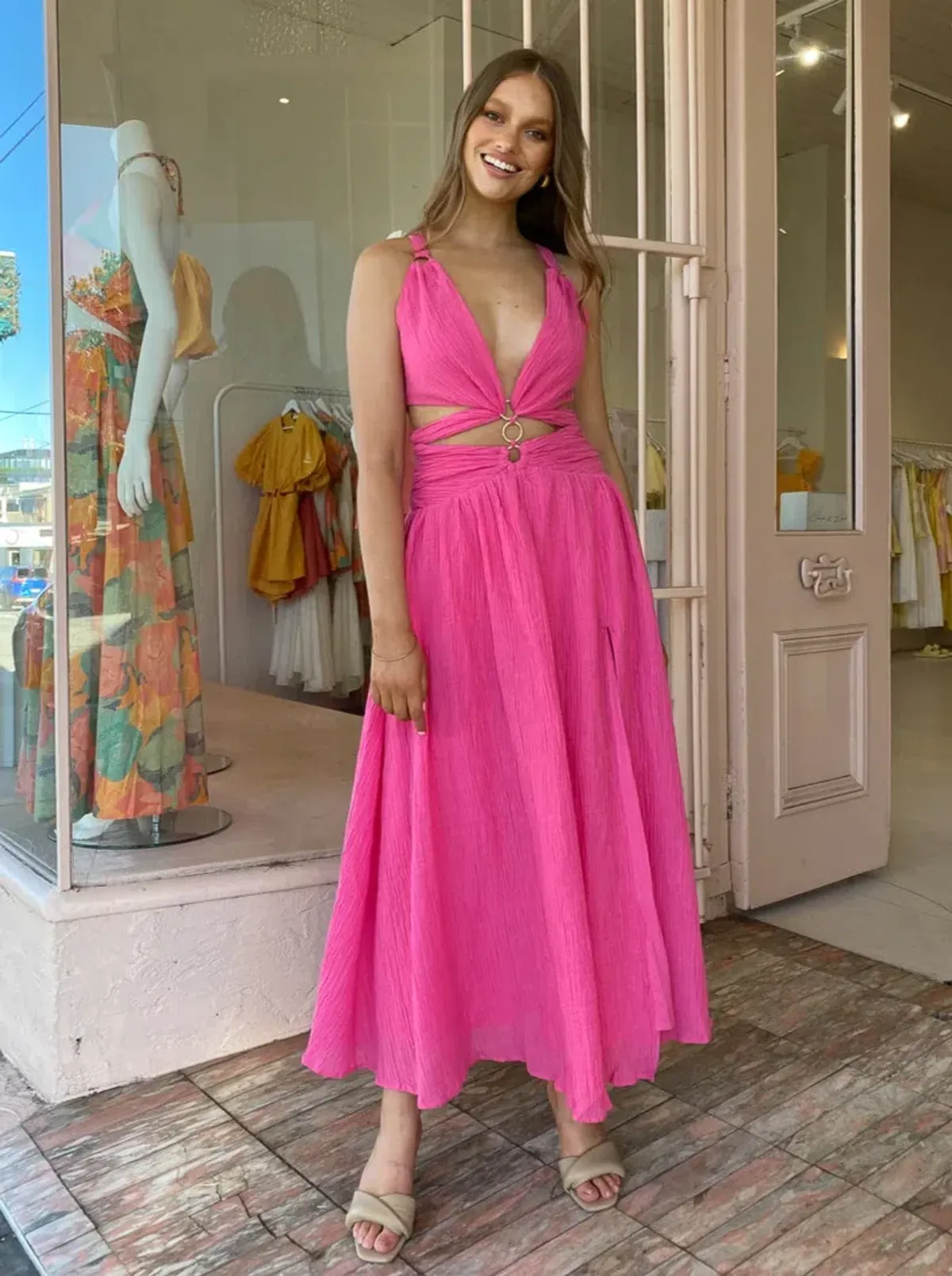 Issy Hoops Dress in Blossom Pink Size 8 - Image 6