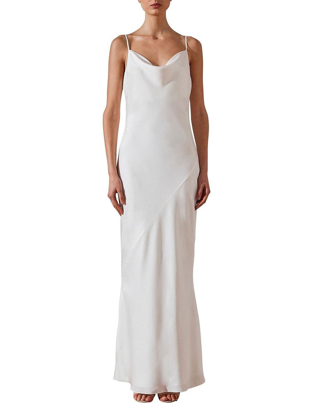 Shona Joy Luxe Bias Cowl Slip Dress Ivory Size 6  for rent on The Volte - main image