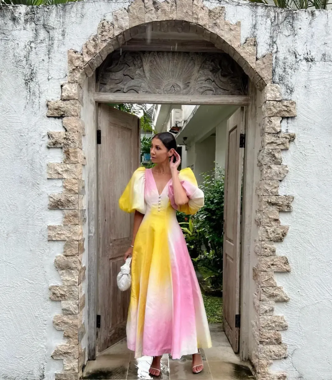 Aje Cloud Burst Midi Dress Multi Size 8 / S for rent on The Volte - main image