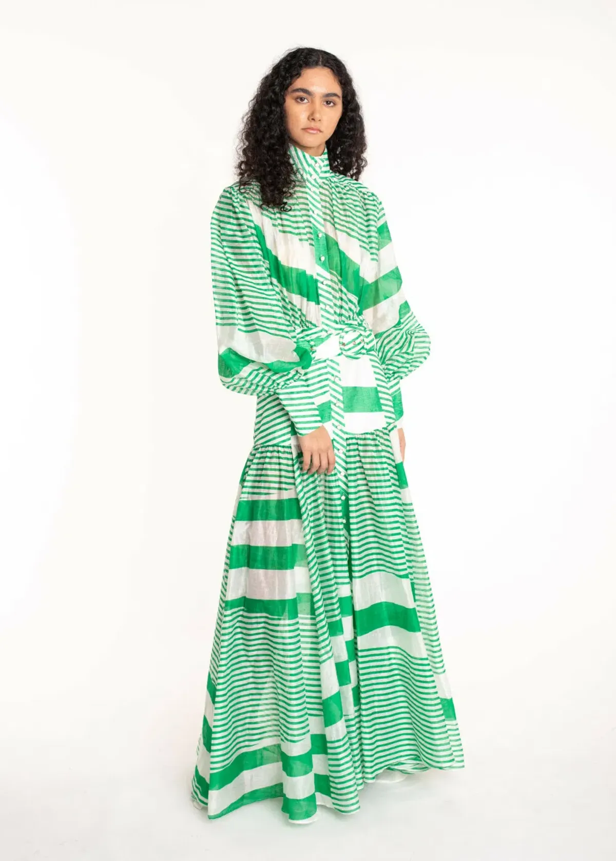 Mackenzie Mode Long Sleeve Striped Maxi Dress Print Size 14 - Image 6