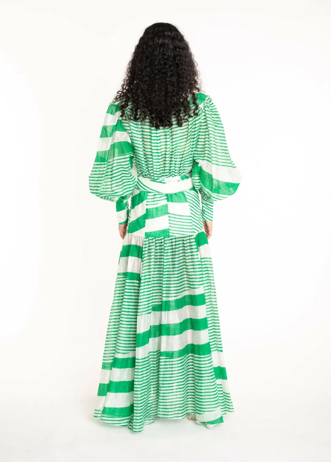 Mackenzie Mode Long Sleeve Striped Maxi Dress Print Size 14 for rent on The Volte - main image
