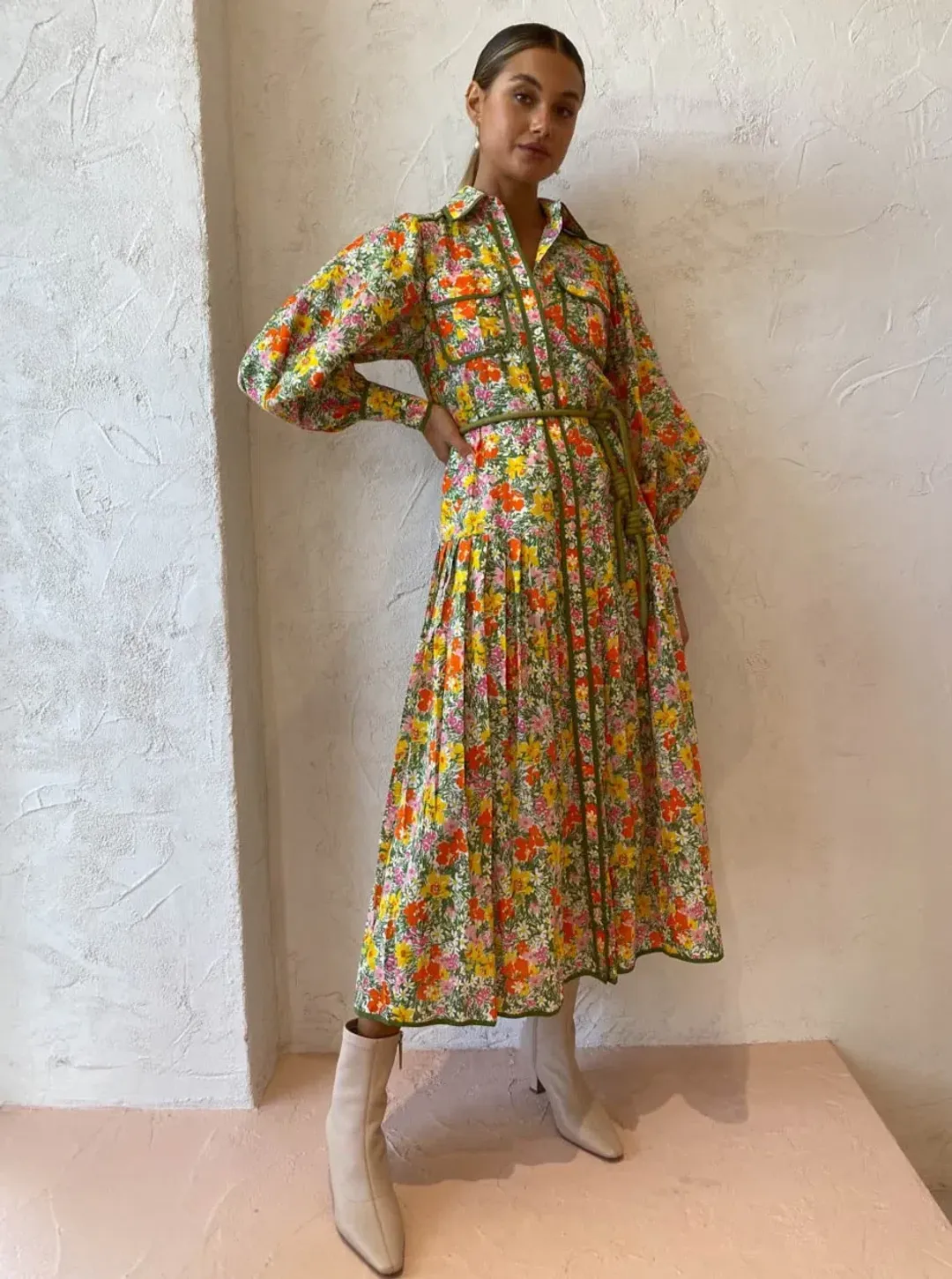 Alemais Cabana Midi Shirtdress Print Size 8  for rent on The Volte - main image