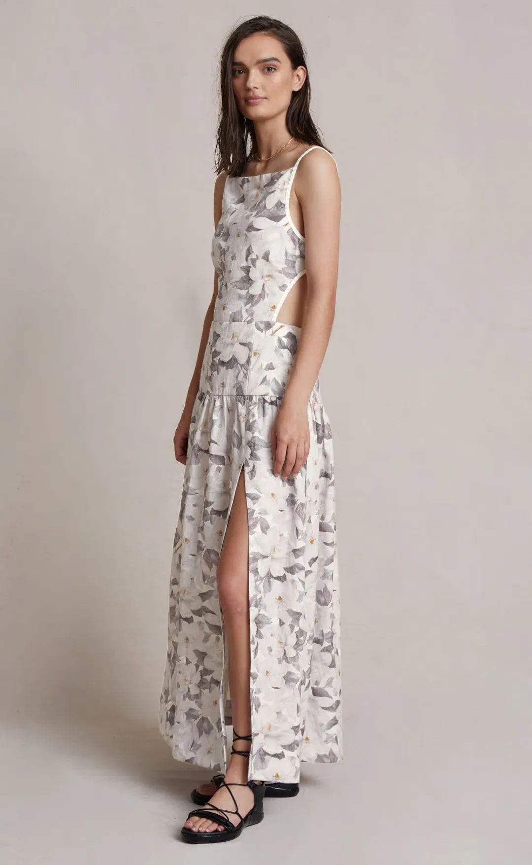 Bec & Bridge Gardenia Linen Maxi Dress Floral Size 8 for rent on The Volte - main image