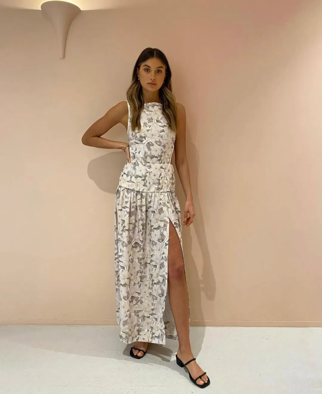 Bec & Bridge Gardenia Linen Maxi Dress Floral Size 8 for rent on The Volte - main image