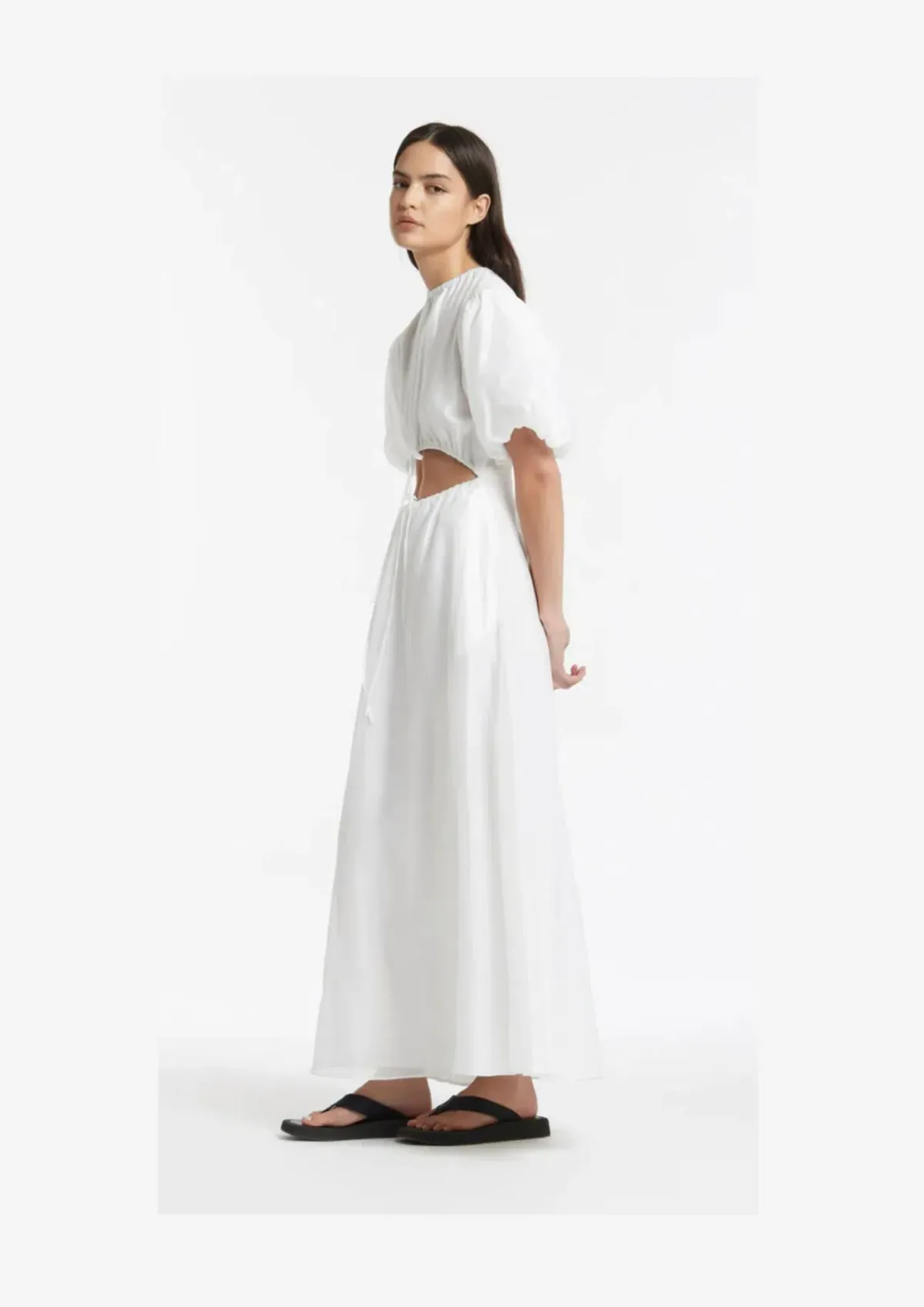 Sir the Label Franc Puff Sleeve Maxi Dress White Size AU 8 - Image 2