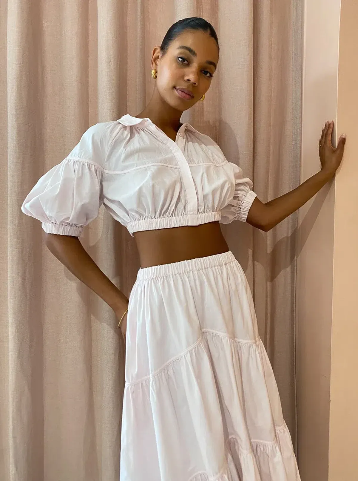 Acler Marquis Top and Skirt Set in Shell Pink Size 8 - Image 4