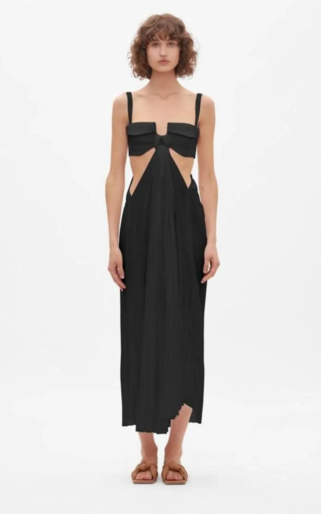 Dion Lee Pocket Bra Knot Dress Black Size 8 for rent on The Volte - main image