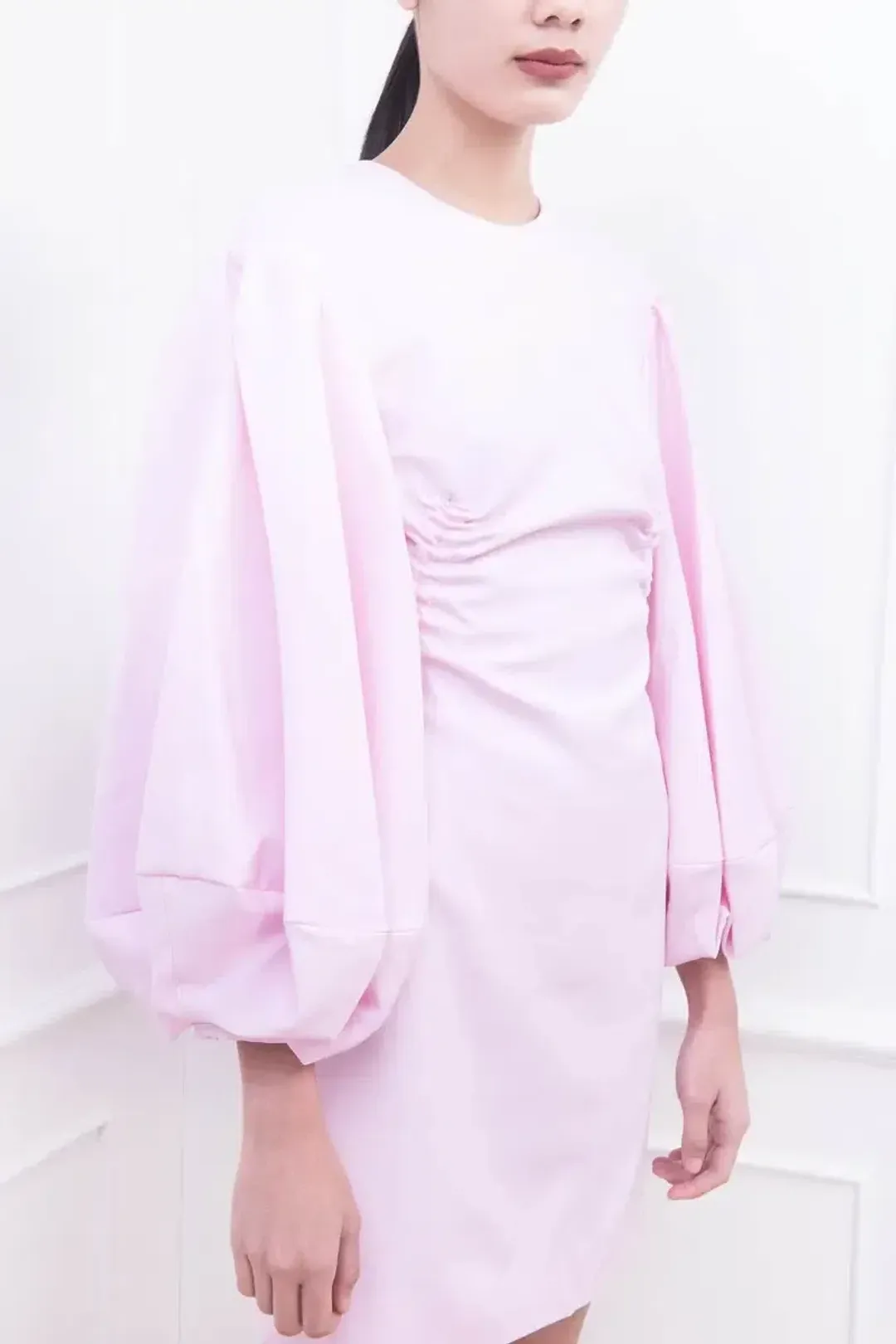 Camilla & Marc Philomena Blouson Sleeve Dress Ice Pink Size 6 for rent on The Volte - main image
