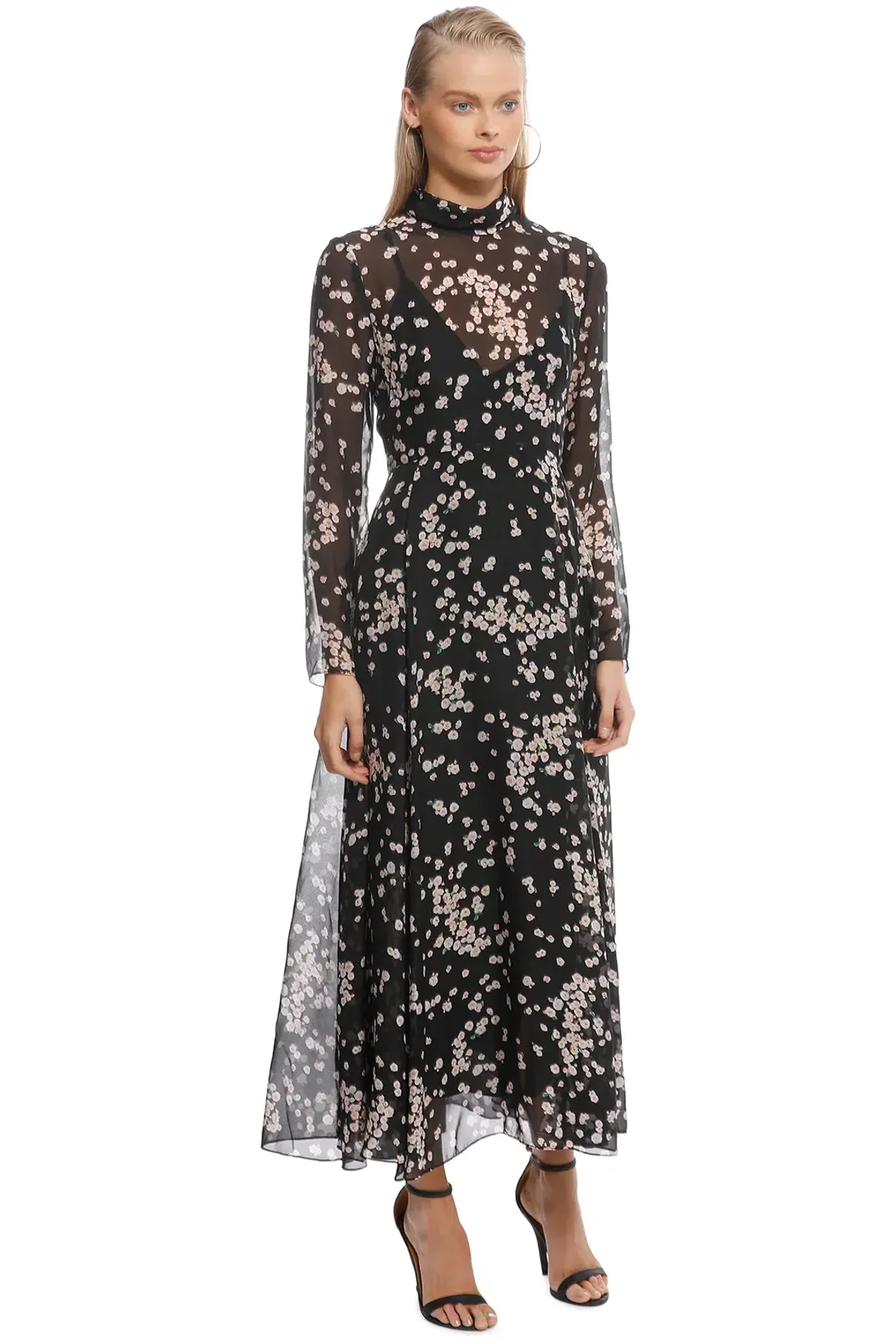 Camilla & Marc Gardin Floral Silk Dress Camelia Spot Print Size 8 - Image 2