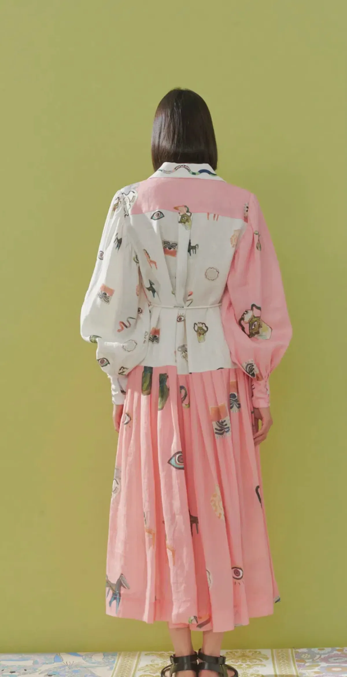 Alemais Cleo Patchwork Shirtdress Pink Size 14 - Image 3