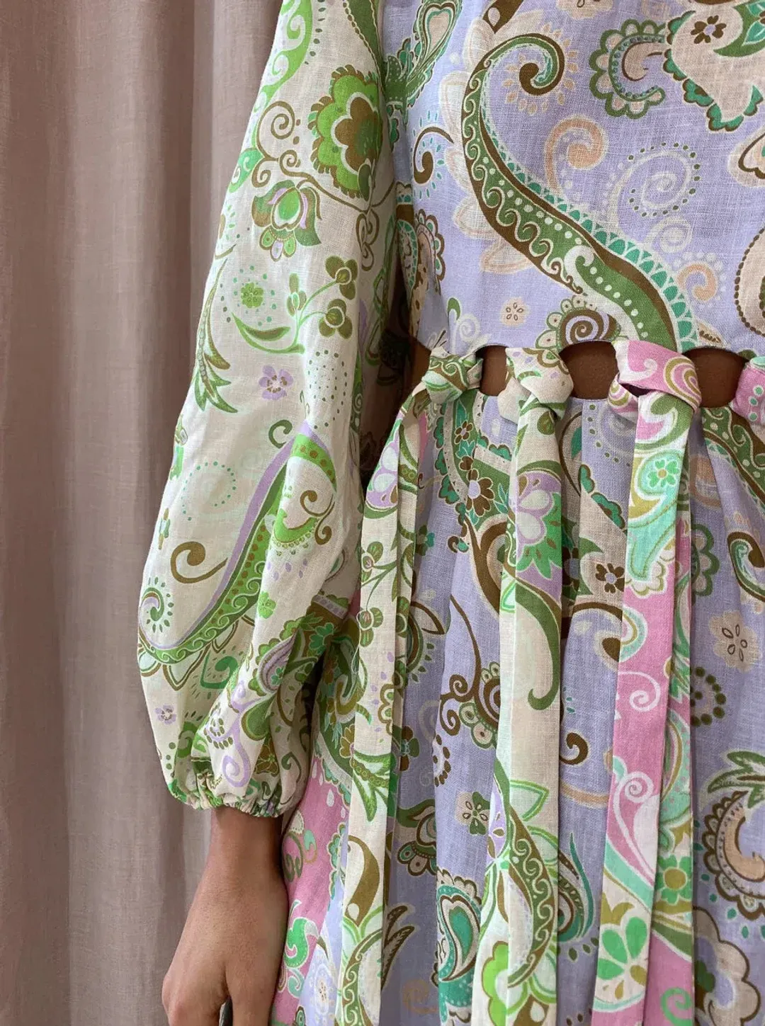 Alemais Marta Cutout Midi Dress Multi Size 8 for rent on The Volte - main image