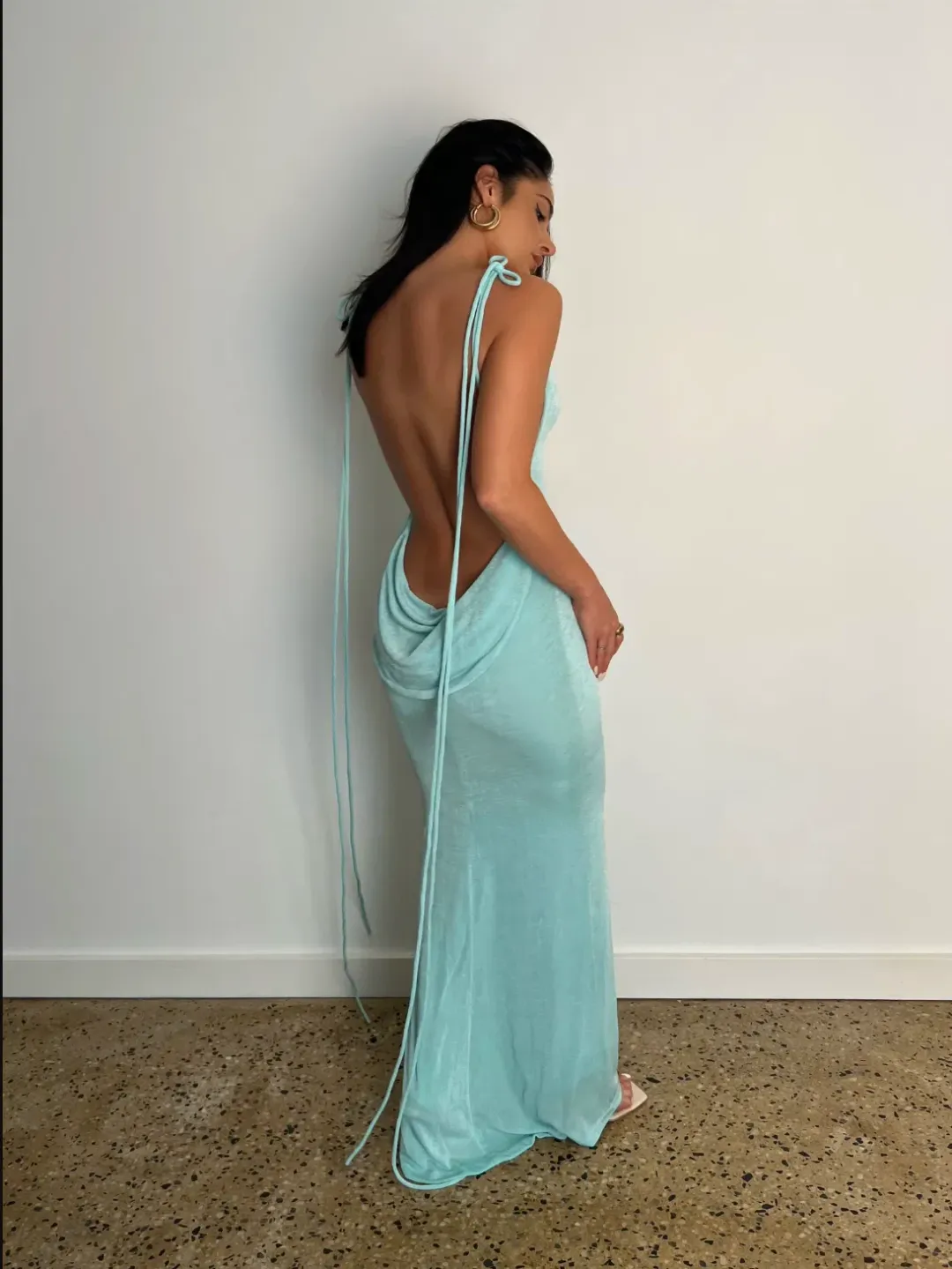 Mélani the Label Cristina Gown - Aqua - Medium for rent on The Volte - main image