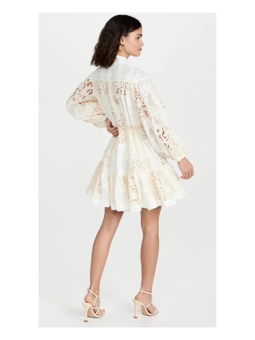 Zimmermann Andie Drop Waist Mini Dress White Size 2/ AU 12 for rent on The Volte - main image