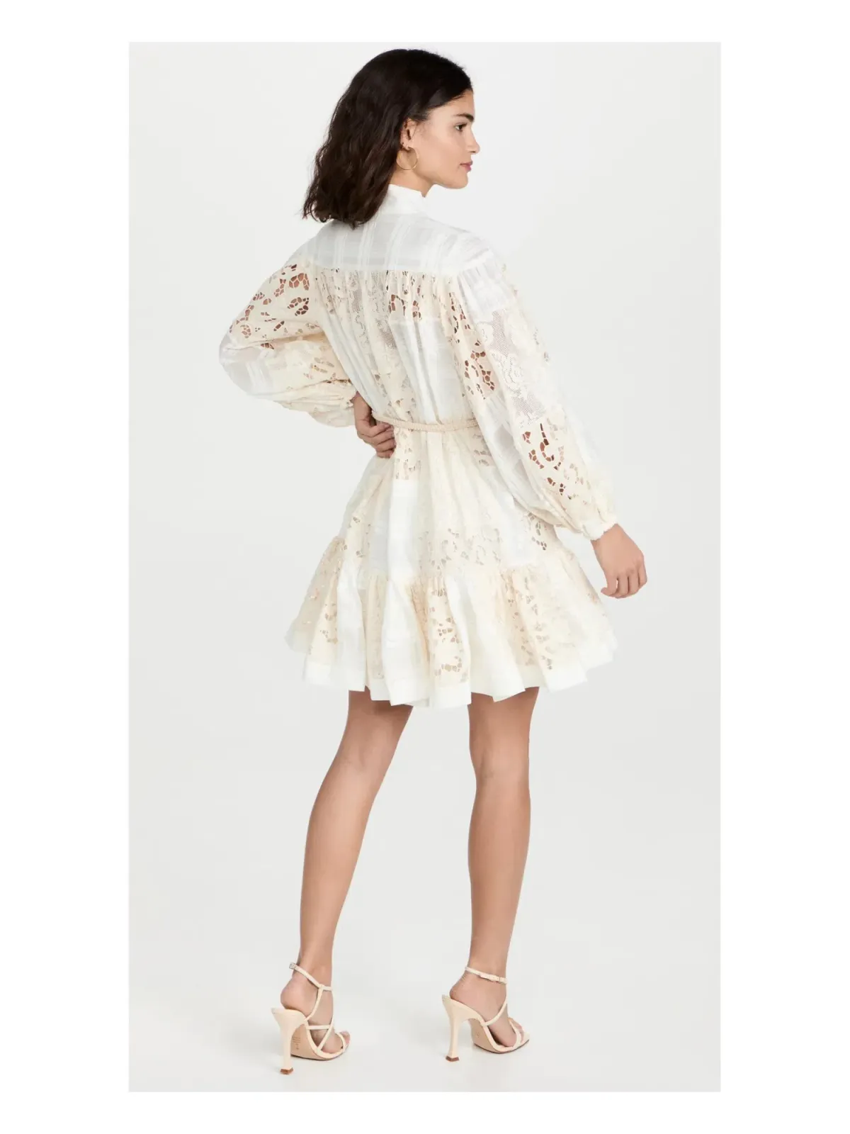 Zimmermann Andie Drop Waist Mini Dress White Size 2/ AU 12 - Image 2