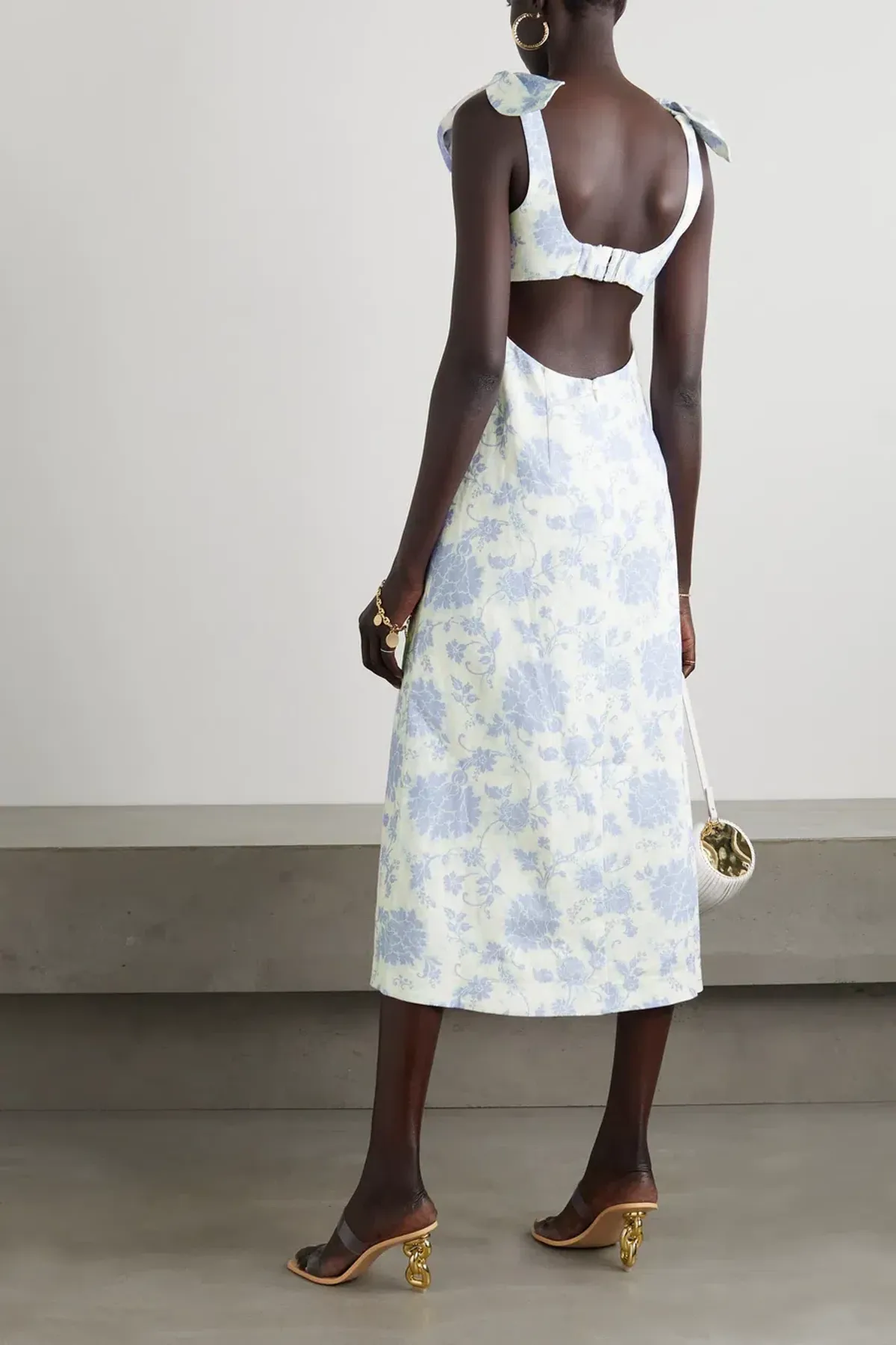 Zimmermann Postcard Tie Shoulder Midi Dress Print Size 3/ Au 14 - Image 4