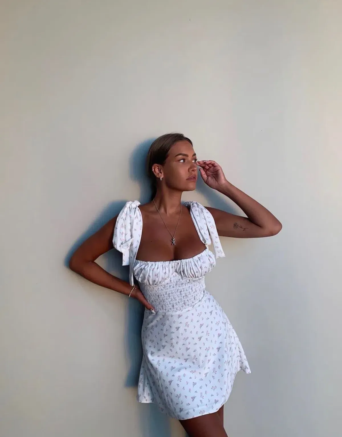 House Of CB Gianna Mini Sundress White Floral Size S / Au 8 - Image 4