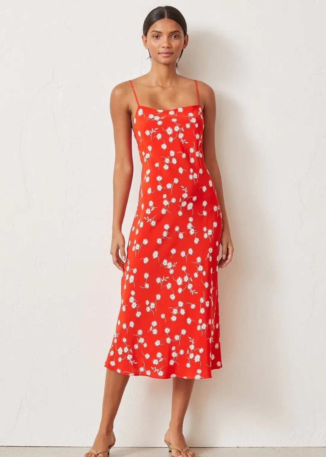 Bec & Bridge White Daisy Slip Dress in Red Floral Size 12 for rent on The Volte - main image