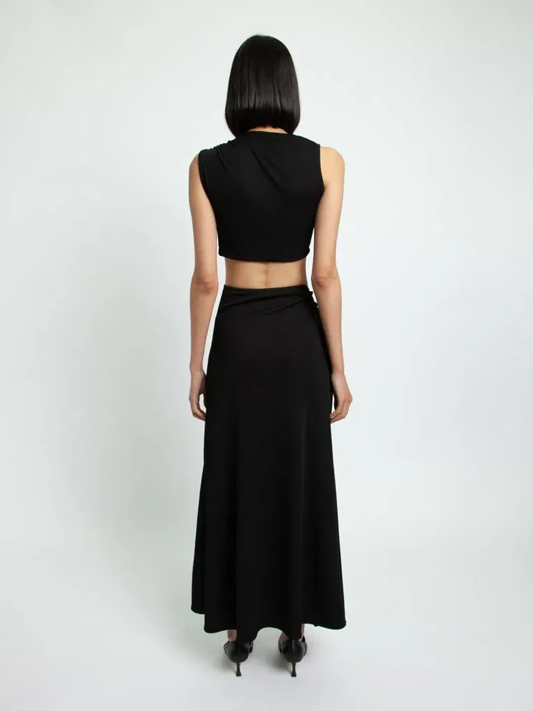 Christopher Esber Moodstone Crop Tank and Skirt Set Black Size 6 for rent on The Volte - main image