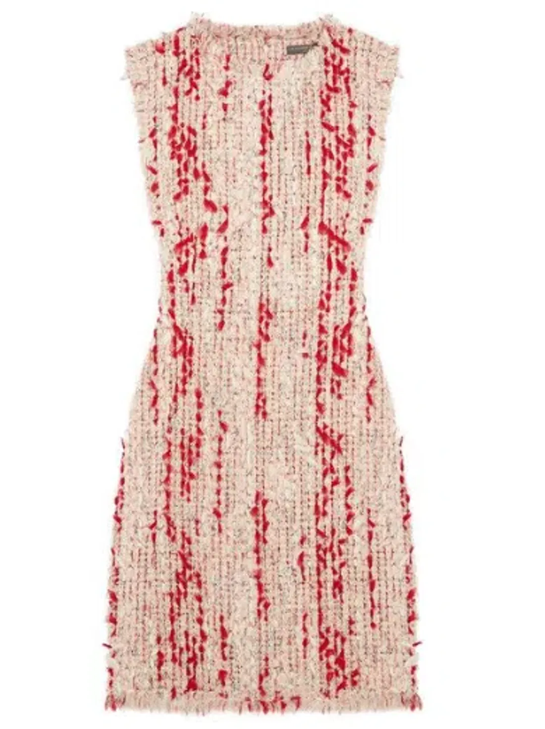 Alexander McQueen Frayed Tweed Mini Dress Multi Size 10 for rent on The Volte - main image