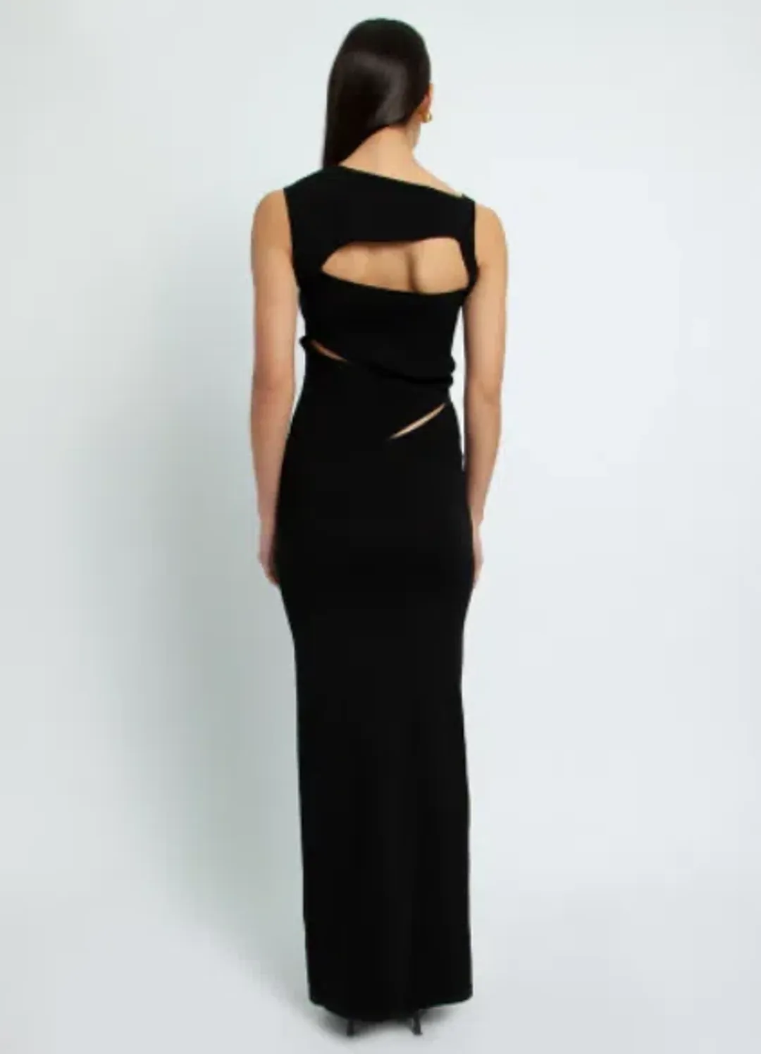 Christopher Esber Slashed Knit Dress Black Size 8 for rent on The Volte - main image