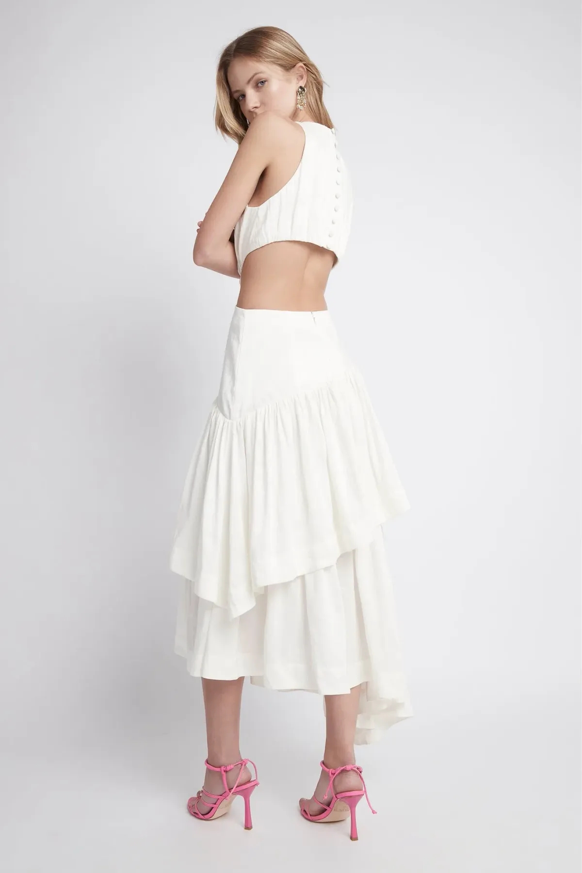 Aje Caliente Cut Out Dress White Size 6 - Image 2