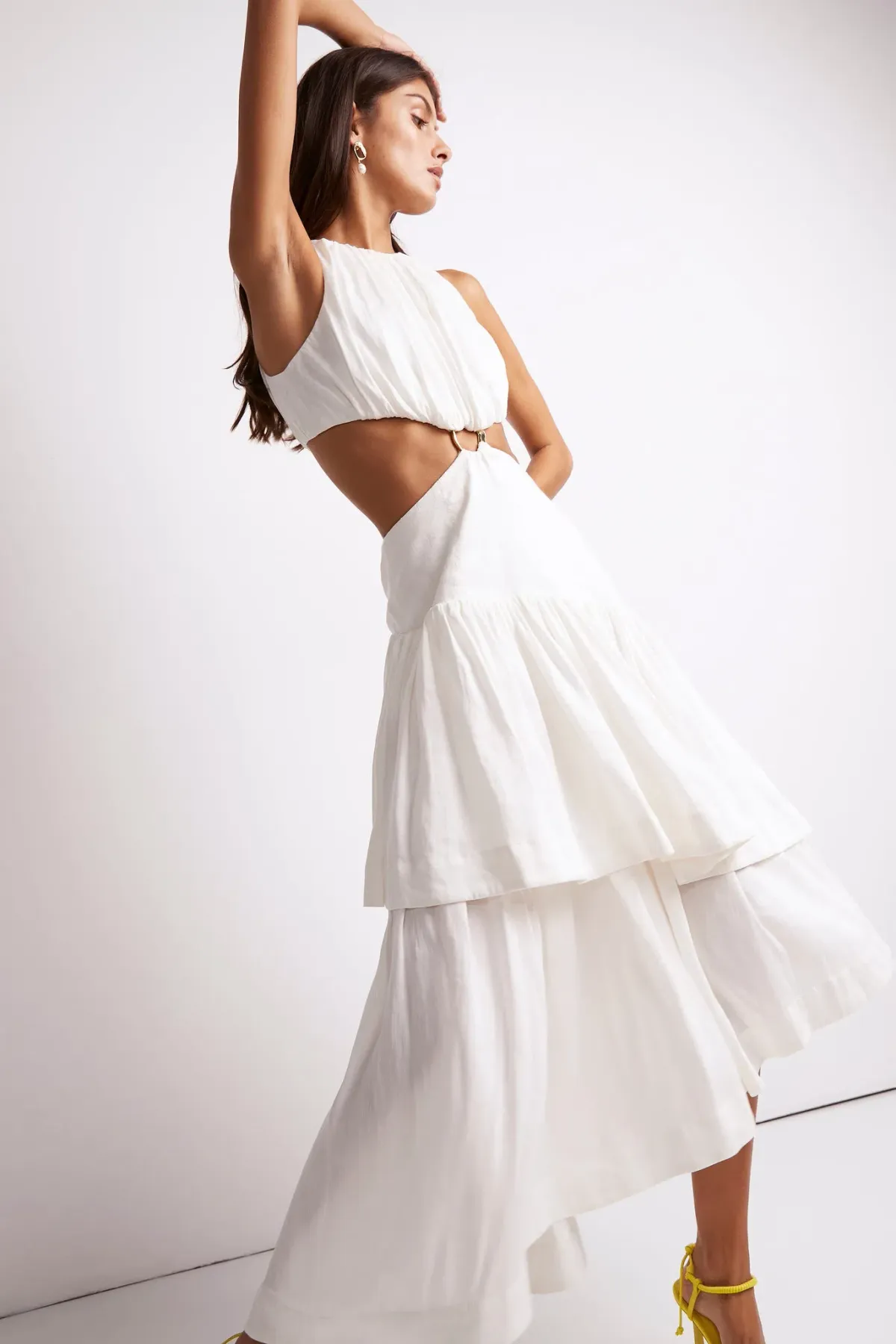 Aje Caliente Cut Out Dress White Size 6 - Image 3