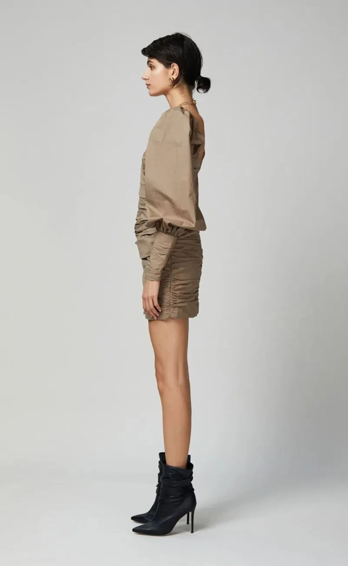 Bec & Bridge Winslowe L/S Mini Dress Mocha Size 10 - Image 3