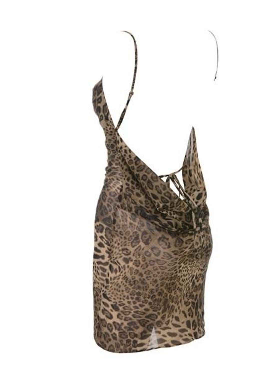 MISTRESS ROCKS ALL OUT LEOPARD PRINT BIAS CUT COWL NECK DRESS for rent on The Volte - main image