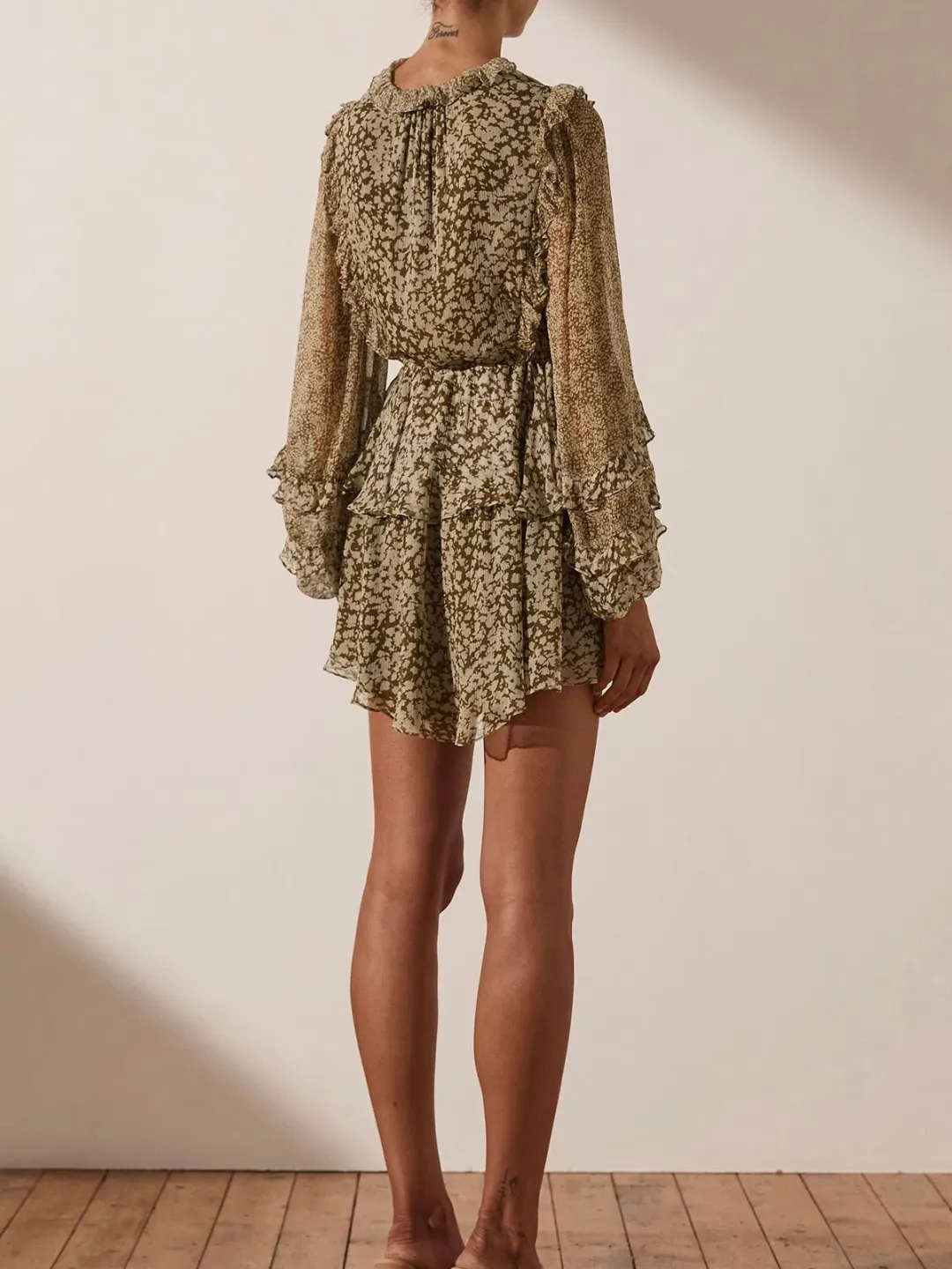 Shona Joy Claudette Mini Dress Print Size 10  for rent on The Volte - main image