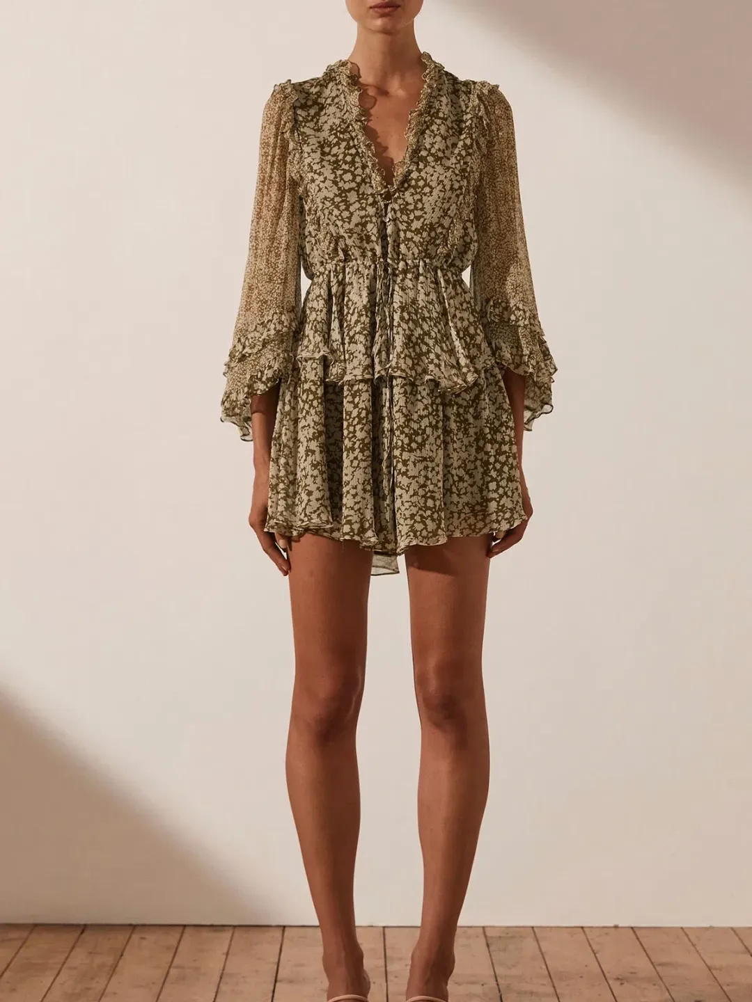 Shona Joy Claudette Mini Dress Print Size 10  for rent on The Volte - main image