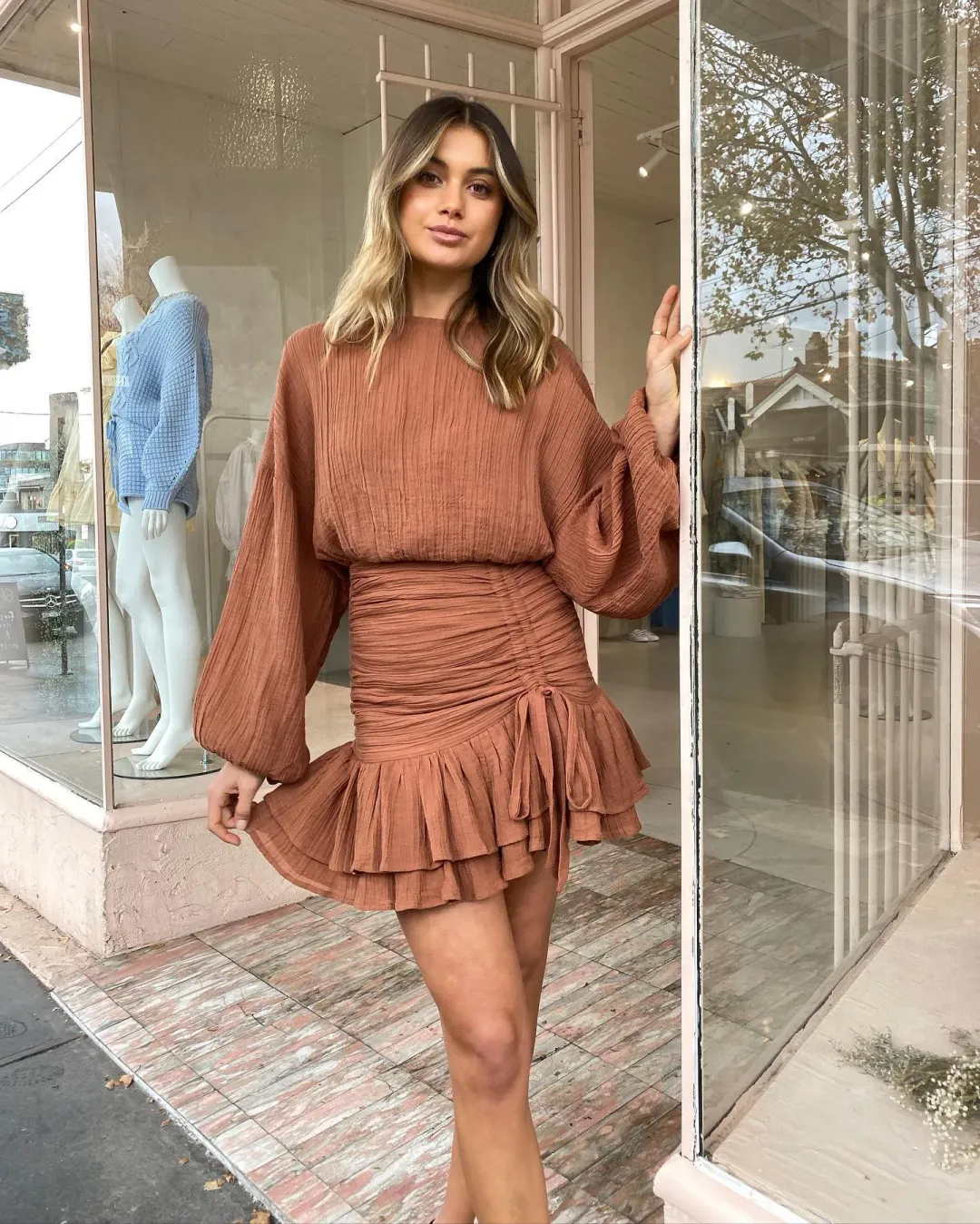 ISSY Blaze Dress in Sienna Size 8 for rent on The Volte - main image