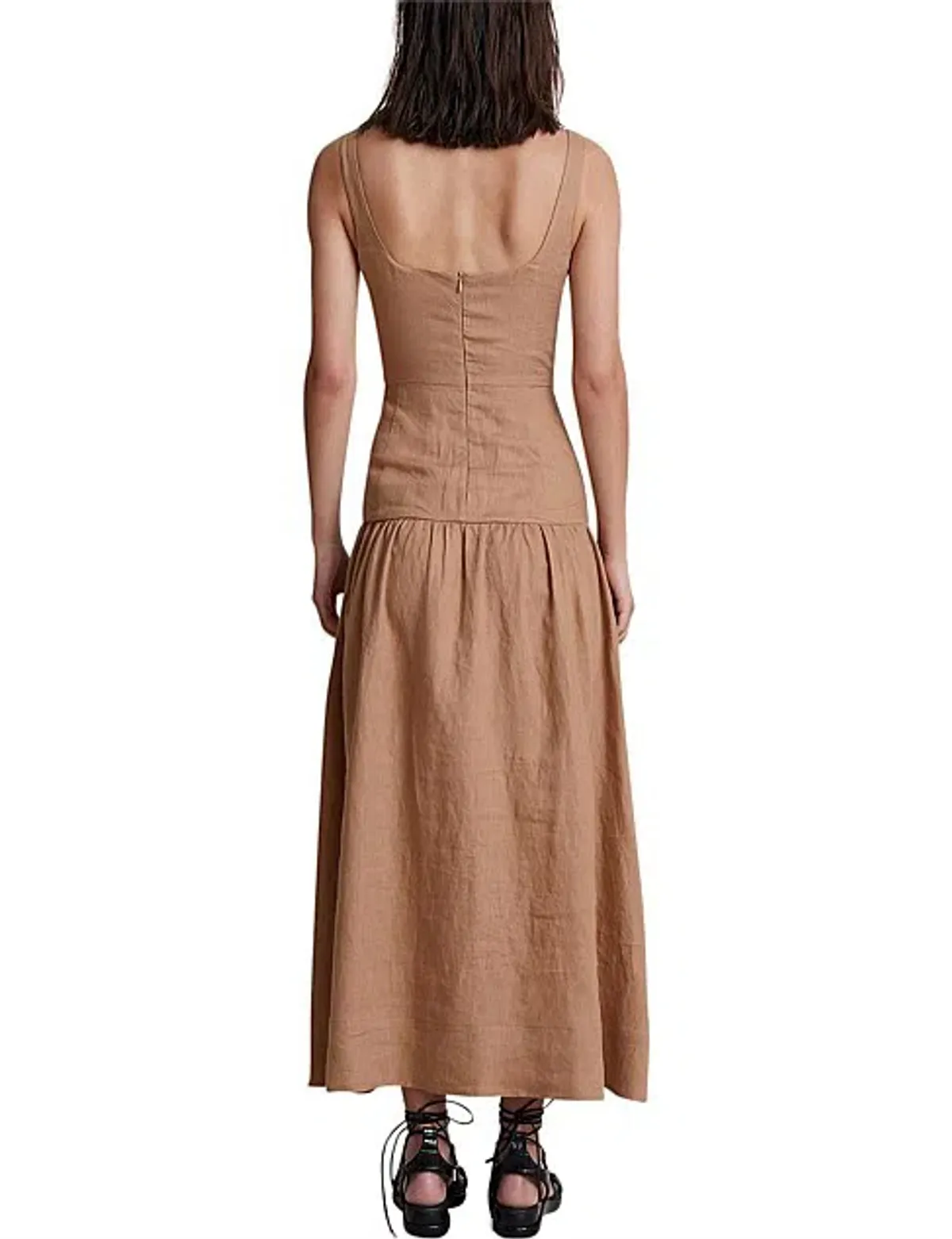 Bec & Bridge Camel Alamos Midi Dress Brown Size 12 - Image 4