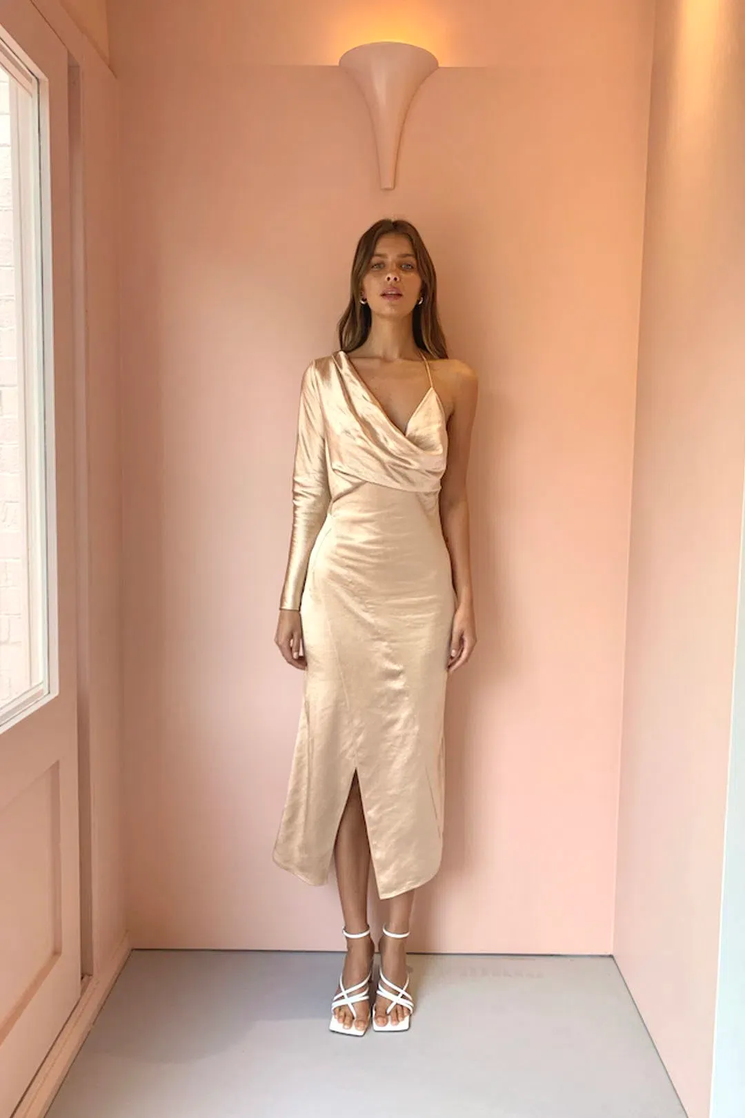 One Fell Swoop Daze Mini Dress Duchess Gold Size 8 for rent on The Volte - main image