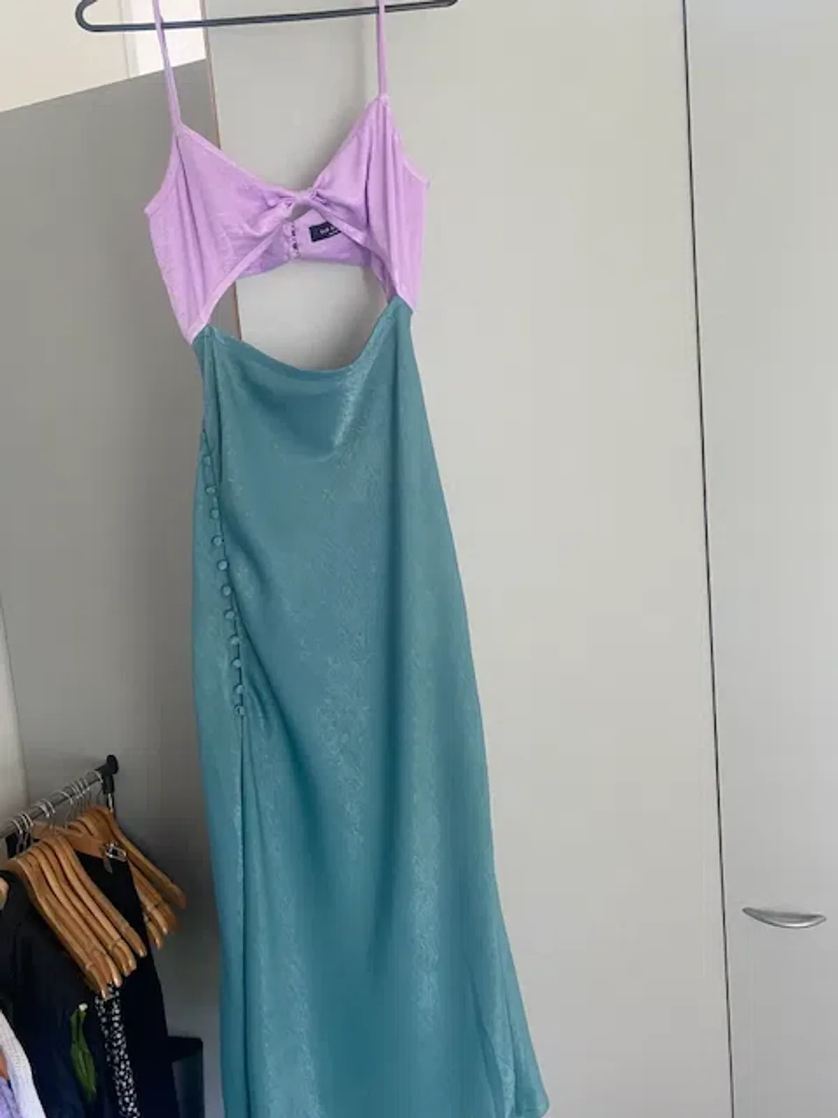 San Sloane Alona Midi Dress Purple Blue Size 10 - Image 3