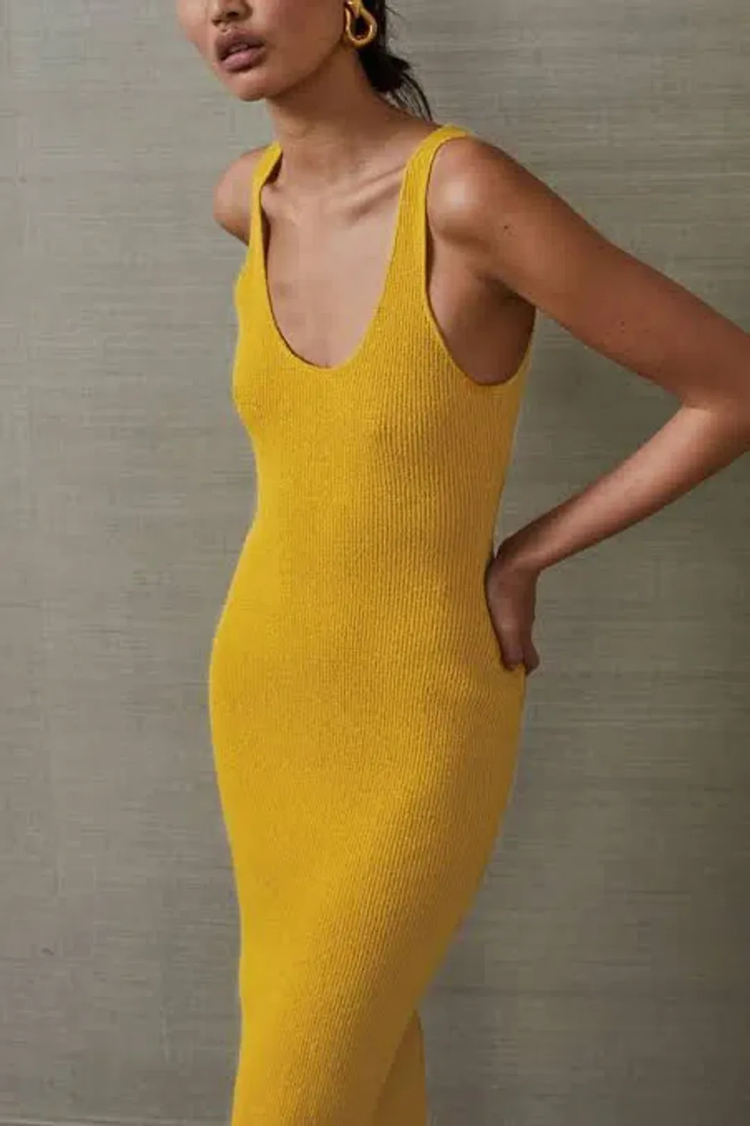 Bec & Bridge Bowie Sleeveless Knit Midi Dress Yellow Size 8 for rent on The Volte - main image