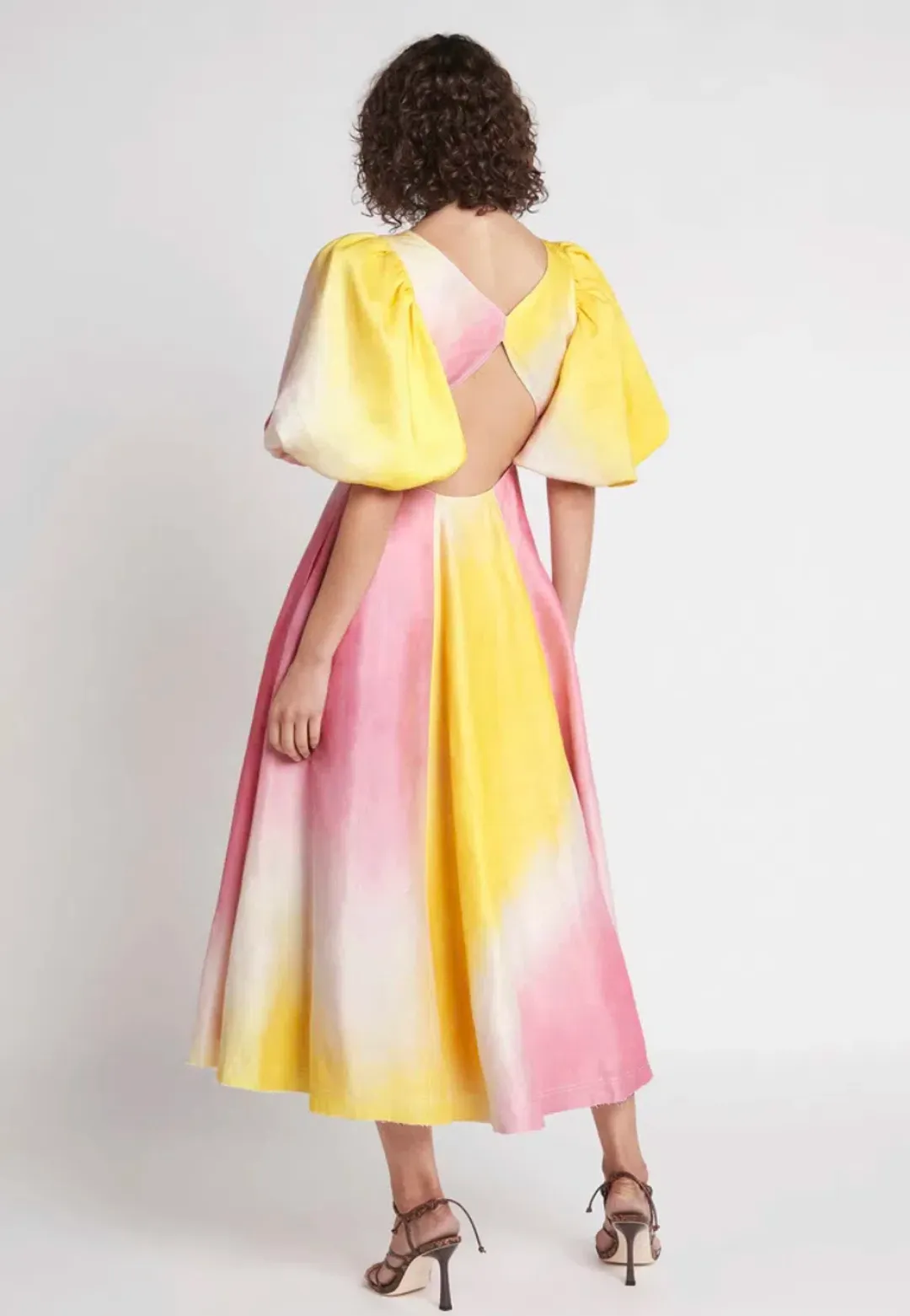 Aje Cloud Burst Midi Dress Multi Size 10 for rent on The Volte - main image