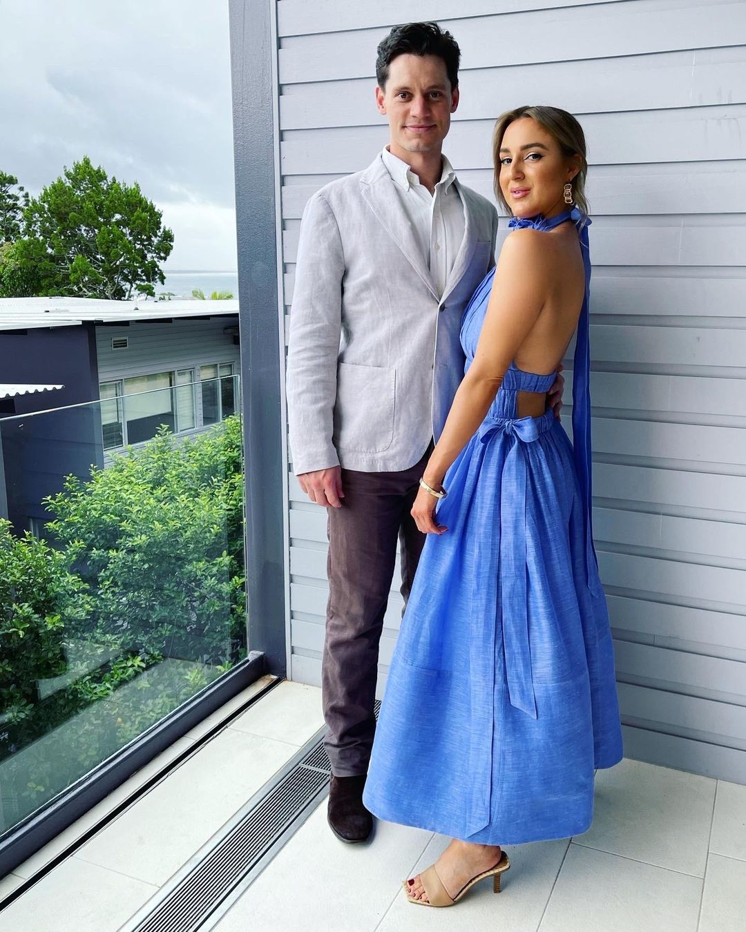 Zimmermann Luminous Halter Gown in Cornflower Size 0 / AU 8 for rent on The Volte - main image